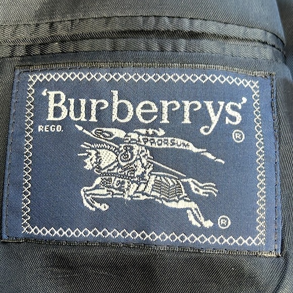Burberrys Wool Blazer Sportscoat Two-Button Pockets Charcoal USA Jacket 46L VTG - Picture 10 of 17
